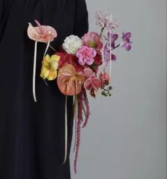 ウェディングブーケ　アンスリウム　アマランサス　ローズ　結婚式　映えブーケ