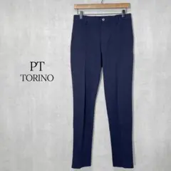 PT TORINO ストレッチパンツ スラックス テーパード ネイビー 44