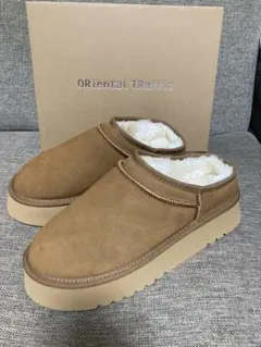 新品オリエンタルトラフィックLLムートンブーツ25〜25.5cm厚底スリッポン