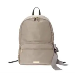 【タグ付】Maison de FLEUR リボン縦型リュック （グレーベージュ）