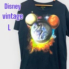 disney ディズニー 黒 フェード Tシャツ レトロ ヴィンテージ 90s