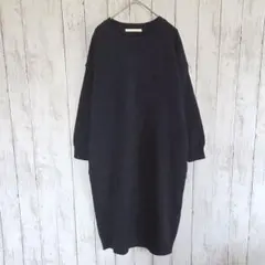 アーバンリサーチドアーズ　ニットワンピース　クルーネック　ネイビー　ゆったり