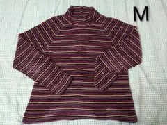 ボーダー タートルネック 長袖カットソー Mサイズ