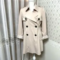 OZOC ダブルボタン トレンチコート ピンクベージュ