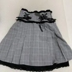 チェック柄プリーツミニスカート