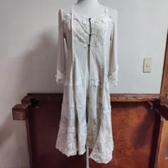 難あり　ozz on　レース　フリル　刺繍　ロングカーディガンのサムネイル