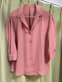 【タグ付きOPAQUE.CLIP】ピンクブラウス　36/Sサイズ