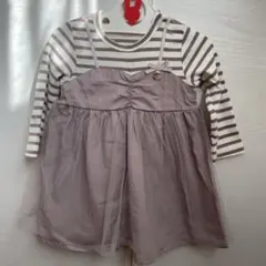 プティマイン　ストライプ柄チュニックドレス