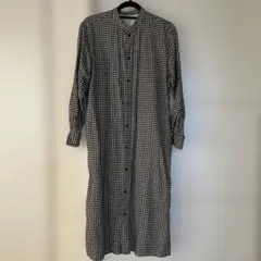 ギンガムチェック柄 フランネルシャツワンピース XXS-XS