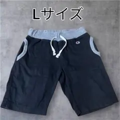 Champion チャンピオン ハーフパンツ L 黒 ワンポイントロゴ メンズ