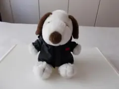 スヌーピー ぬいぐるみ ブラウンおすわりVer. 黒ジャケット 約13cm