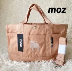 moz モズ 　2way帆布トートバッグ 　ショルダーバッグ　ピンクベージュ
