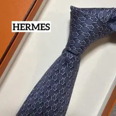 極美品】HERMES ネクタイ ブルー系 幾何学柄 シルク 総柄 - メルカリ