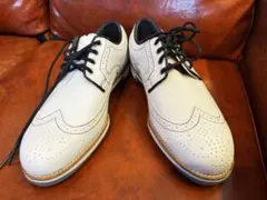 FootJoy ホワイト 26.5センチ ゴルフシューズ　レザーウイングチップ