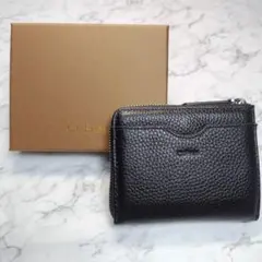 46*カファム ミニ財布 黒 ビジネス メンズ 財布 小銭入れ コインケース