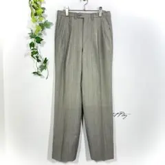 ダンヒル スラックス パンツ ストライプ グレー 灰色 M相当 毛100%のサムネイル