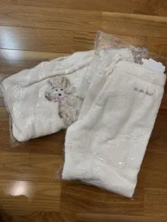 ジェラピケ　ジェラートピケ　ルームウェア　上下セット　ホワイト　プードル