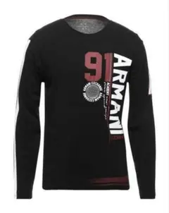 美品　ARMANIexchange アルマーニ 長袖ストレッチロンTシャツ黒SM