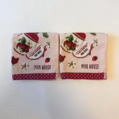 PINK HOUSE タオルハンカチ 2枚セット いちご柄のサムネイル