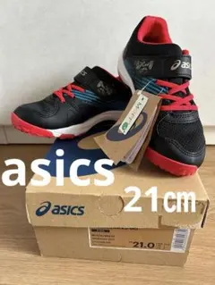 【新品】asics アシックスキッズスニーカーLAZERBEAM 黒赤21cm