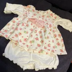 【美品】BEBE 花柄コットン半袖トップス&パンツセット