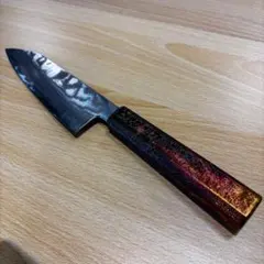おけや作 三徳包丁 ダマスカス 紫柄 刃渡り16.5cm 調理用包丁 おけや作 三徳包丁 ダマスカス 紫柄 刃渡り16.5cm 調理用包丁 - メルカリ