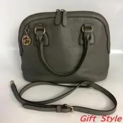 GUCCI グッチ 2way ハンドバッグ G金具 シボレザー
