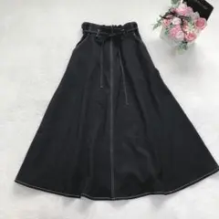美品 ラックスダンティア ロングスカート フレア シンプル レディースボトム 黒