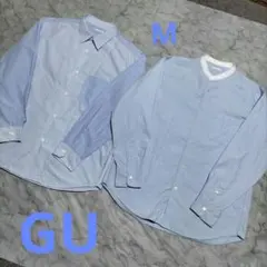 GUクレリックバンドカラーシャツ＆クレイジーパターン シャツ M 2点