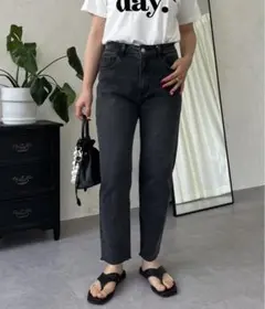 prose verse ストレッチテーパードパンツ　ブラック　PMサイズ