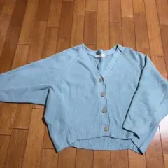 SENSE OF PLACE 水色 Vネック カーディガン