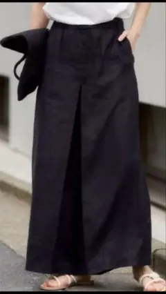 ジャーナルスタンダード　リネンタックキュロットパンツ　黒　38