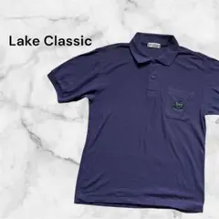 ゴルフウェア メンズ 紫 ポロシャツ ゴルフクラブエンブレム刺繍 シンプル M