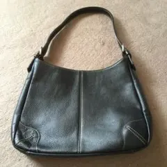 ダークグレー レザー ショルダーバッグ