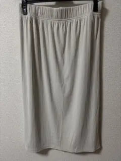 GU リブナロースリットロングミディスカート+EC(丈短め) ナチュラル XL