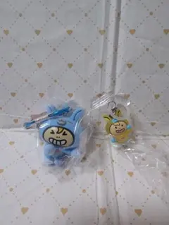 ミニモニ。　カラビナつきフロッキーマスコット　めじるしアクセサリー　2種セット