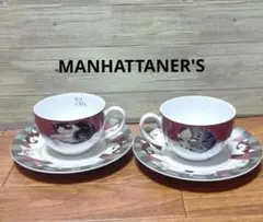 希少】マンハッタナーズ × MIKASA ペアマグカップ 猫柄 久下貴史