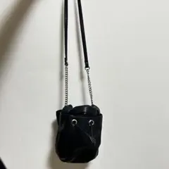 新品未使用ZARA ザラ 巾着型　ミニバッグ　2way レディース黒レザー