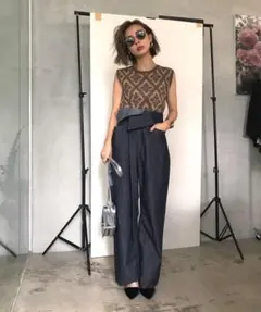 WRAP WAIST DENIM PANTS　AMERI vintageのサムネイル