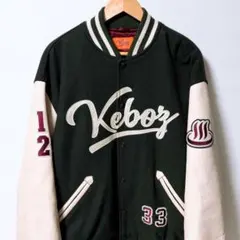 Keboz × フロクラブ コラボ スタジャン 刺繍ロゴ レザー切替 グリーンのサムネイル