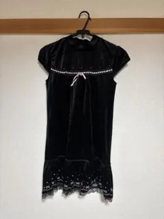 【美品】マザウェイズ 半袖ベロアワンピース(150cm)