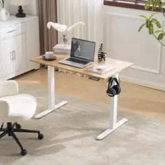 電動昇降デスク スタンディングデスク高さ調整 電動 幅100cm ナチュラルのサムネイル