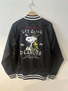 PEANUTS スヌーピー スカジャン　刺繍 バックロゴ ブルゾン　極美品　2Lのサムネイル