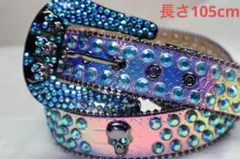 【ドクロ】105cmギラギラレインボーブリンブリン　ウエスタン　ベルト　LEX