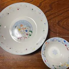 雪だるま パスタボウル ・浅ボウル2個セット