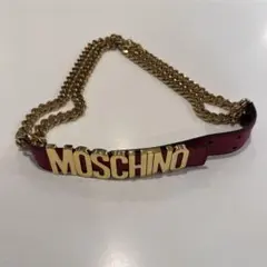 MOSCHINO モスキーノ　チェーンベルト　レッド×ゴールドのサムネイル