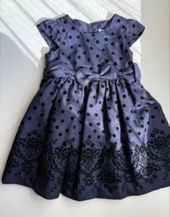 ネイビー ドット柄 フォーマルドレス SS