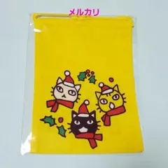 アランジアロンゾ　ネコ　クリスマス柄の巾着