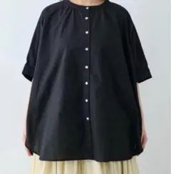 スタジオクリップ バック刺繍レース 半袖シャツ ブラック Fサイズ 