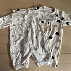 動物柄 ハート柄 ロンパース